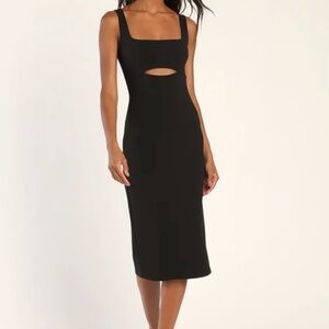 NWT Lulus Date Night Dream boacl cutout bodycon midi dress